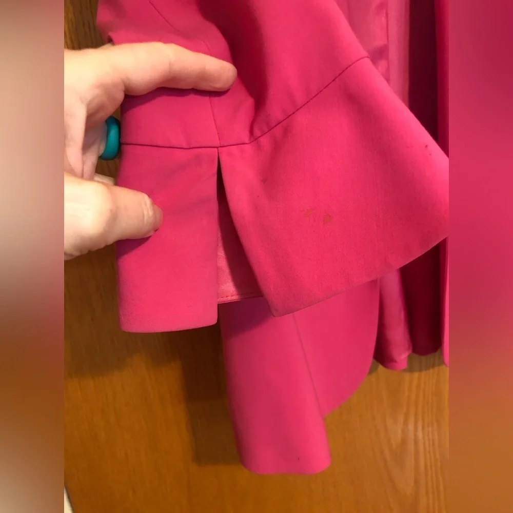 Trina Turk Hot Pink 3/4 Sleeve Barbie Style Blazer Sz 4